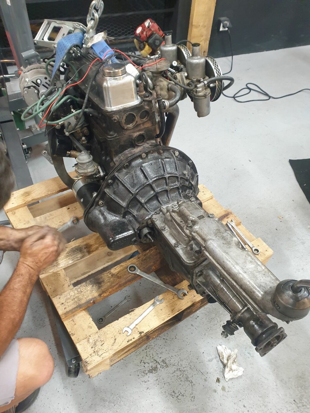 Triumph Spitfire moteur déposé
