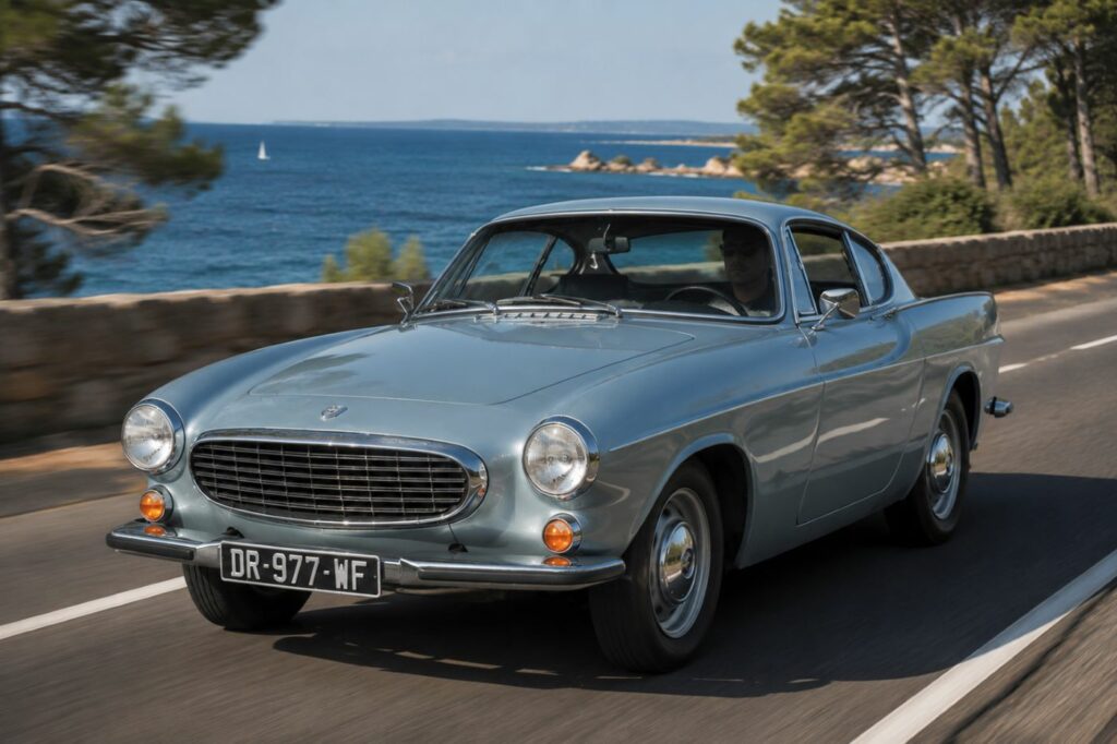Volvo P1800  de collection,  réputé pour sa robustesse, son confort et sa qualité de fabrication.