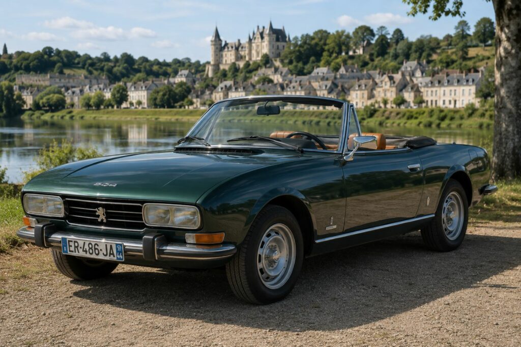 Peugeot 504 Cabriolet de collection, un élégant cabriolet français offrant confort, fiabilité et plaisir de conduite.