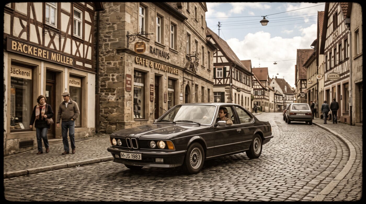 Illustration historique mettant en avant l'héritage de la BMW E24 au fil des années.