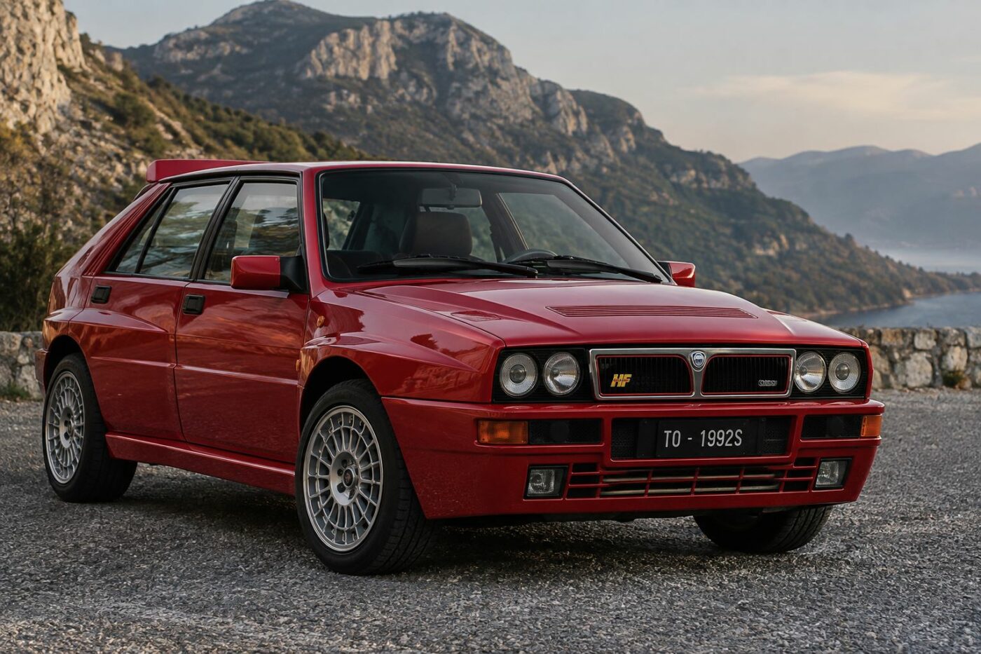 Lancia Delta Integrale vue 3/4 avant