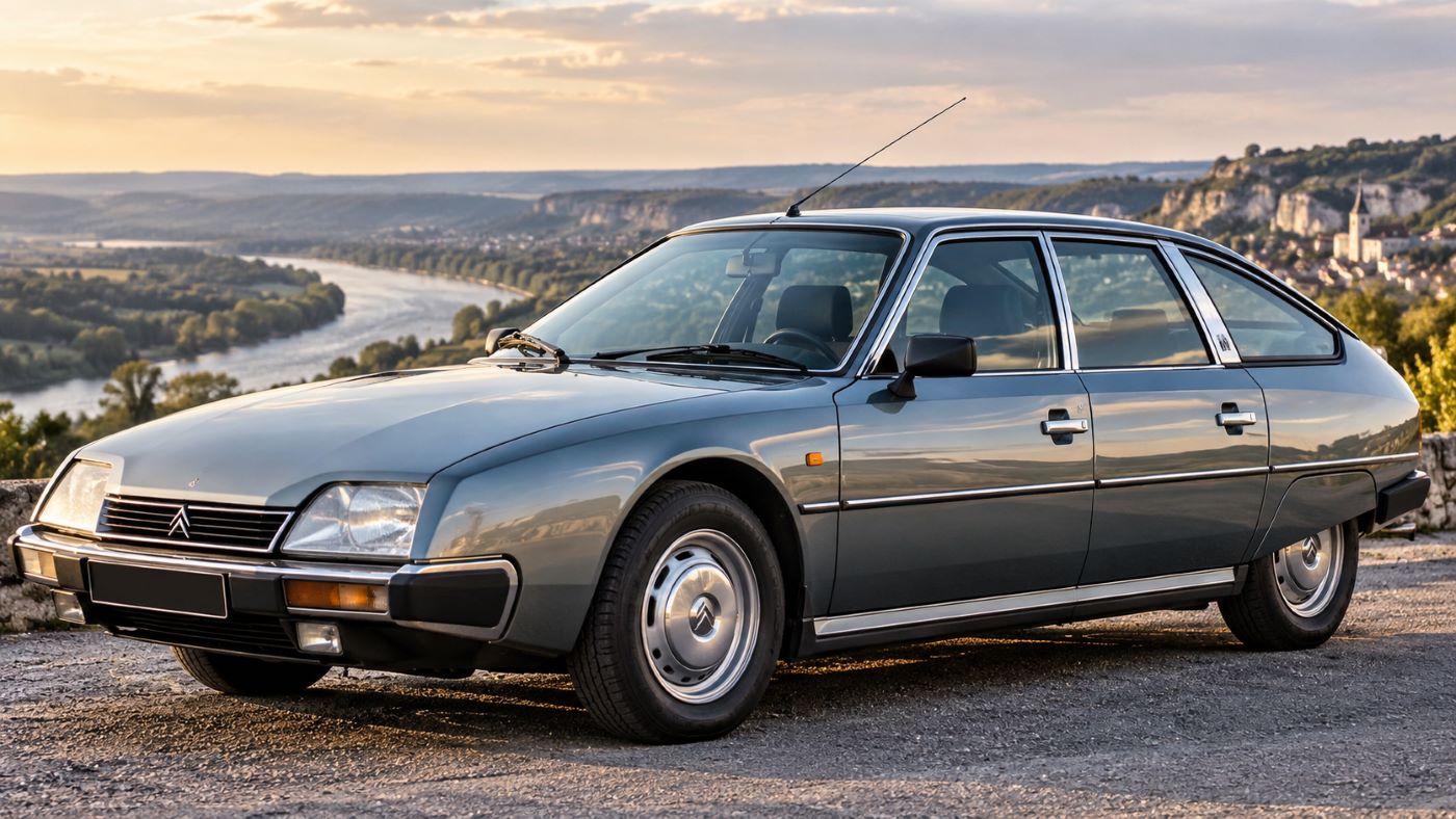 Citroën CX surplombant la vallée