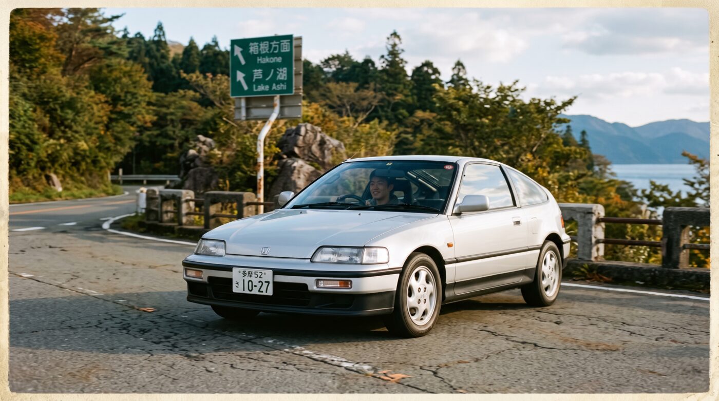 Documents d'entretien et historique complet pour une Honda CRX Mk2, attestant du suivi du véhicule.